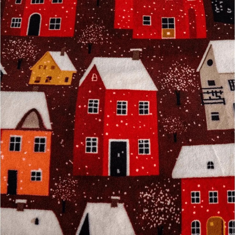 Mikroplüss ágyneműhuzat SNOWY VILLAGE színes Ágyneműhuzat mérete: 70 x 90 cm | 140 x 200 cm