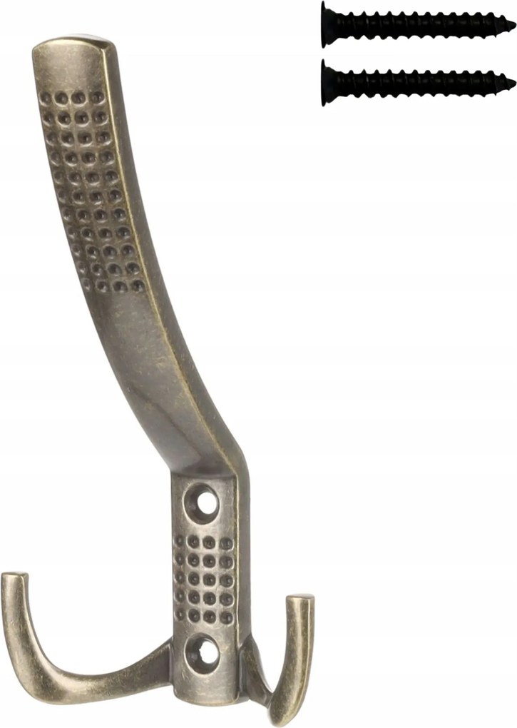 Akasztó 3 karos csavarozható Patinás Barna hármas akasztó a fürdőszobába