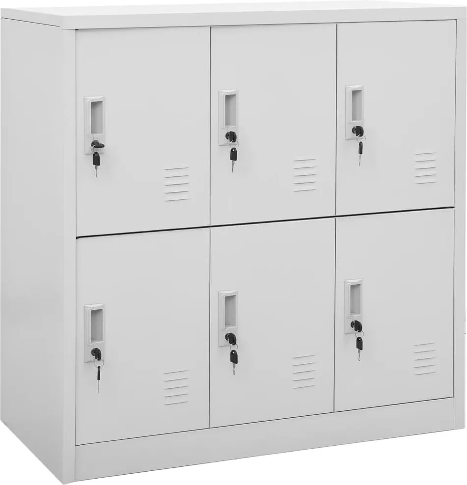 vidaXL világosszürke acél zárható szekrény 90 x 45 x 92,5 cm