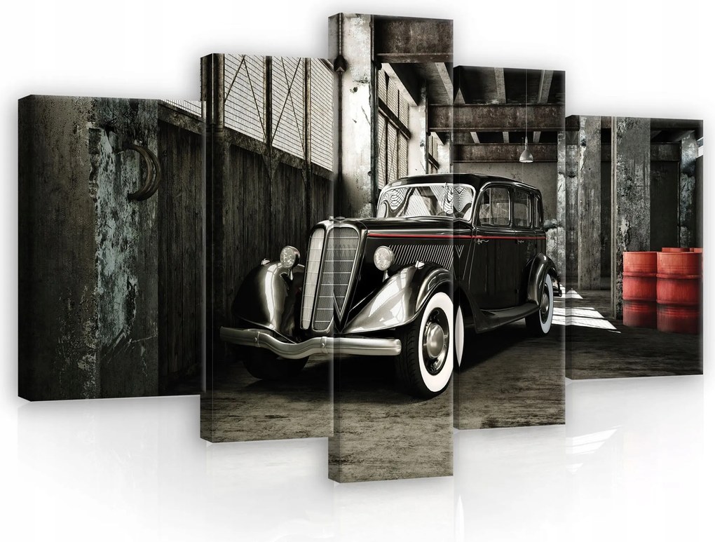Vászonkép 170x100 Vintage autó klasszikus retro ipari garázs textúra sötét
