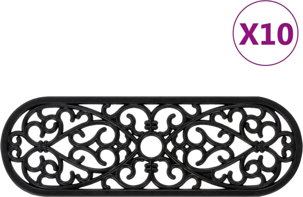 vidaXL Lépcsőfokok 10 db 25x75 cm gumival