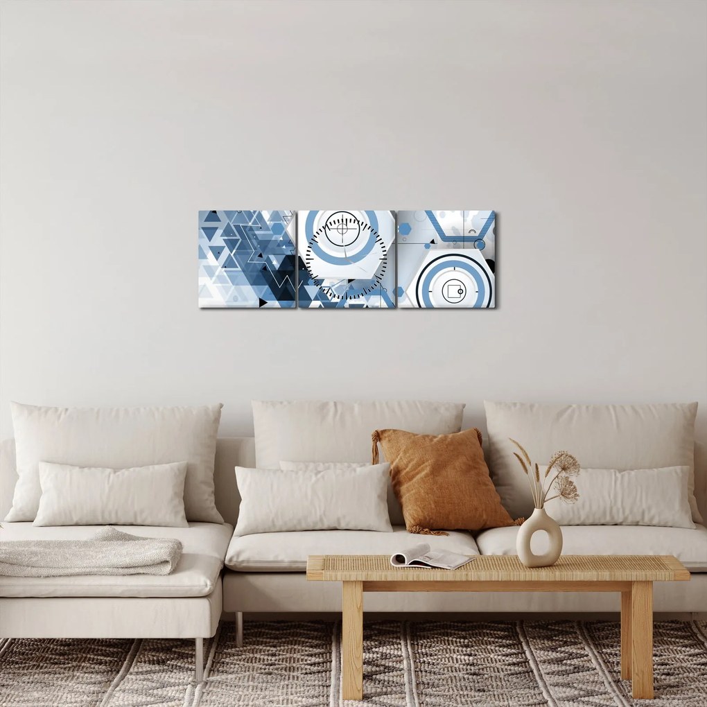 Kép - Geometriai absztrakció (órával) (90x30 cm)