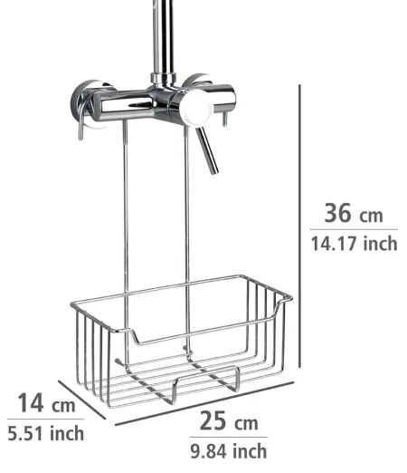 WENKO 23499100 - Zuhanypolc MILO 25x36 cm rozsdamentes acél/ezüst/átlátszó
