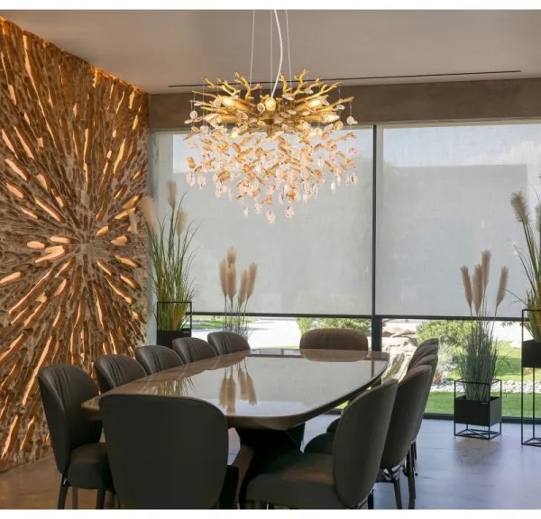 Globo 64138H1G - Kábeles csillár QUEENA 8xE14/40W/230V arany