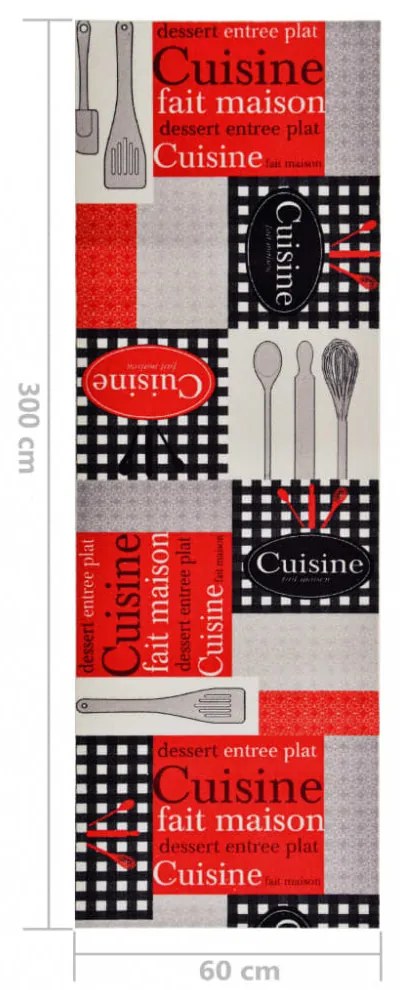 Cuisine&quot; mintájú mosható konyhaszőnyeg 60 x 300 cm&quot;