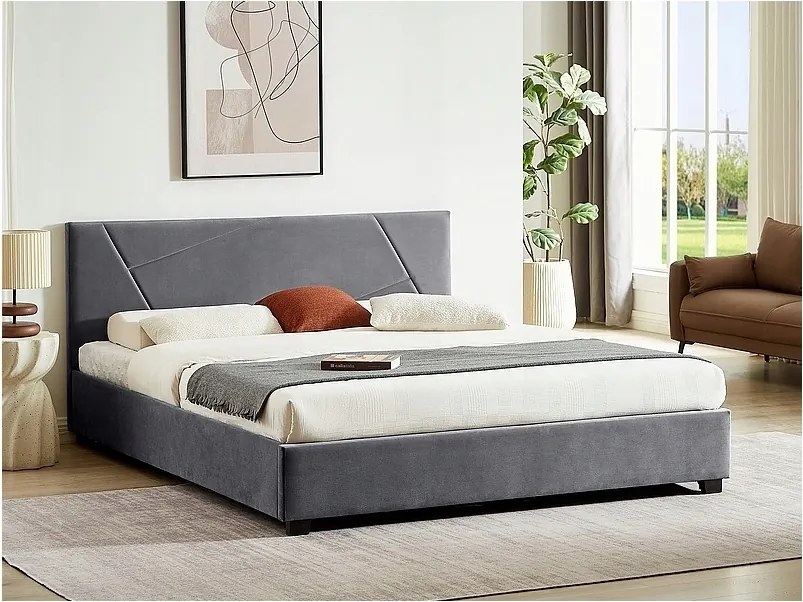 Columbia Velvet ágy 140x200cm szürke Sig hálószobába