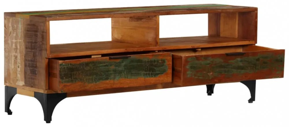 tömör újrahasznosított fa TV-szekrény 118 x 35 x 45 cm