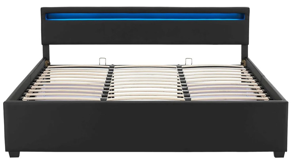 Deuba Kárpitozott ágy Lyon 140 x 200 cm - fekete