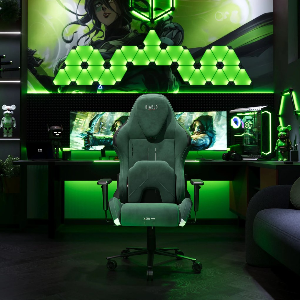 Gamer szék zöld Normal Size: Diablo X-One Prime Forest Green