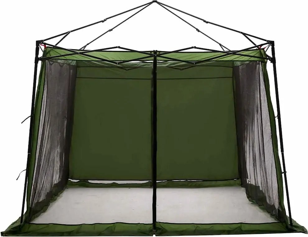 vidaXL Belső sátor tetővel tárolóval Zöld 303 x 303 x 196 cm taft