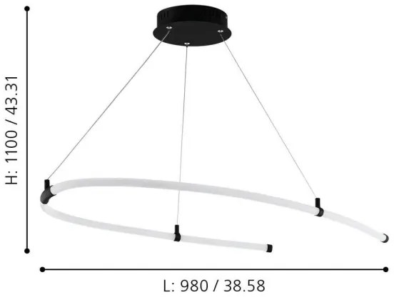 Eglo 99429 - LED Csillár zsinóron ALAMEDILLA LED/27W/230V