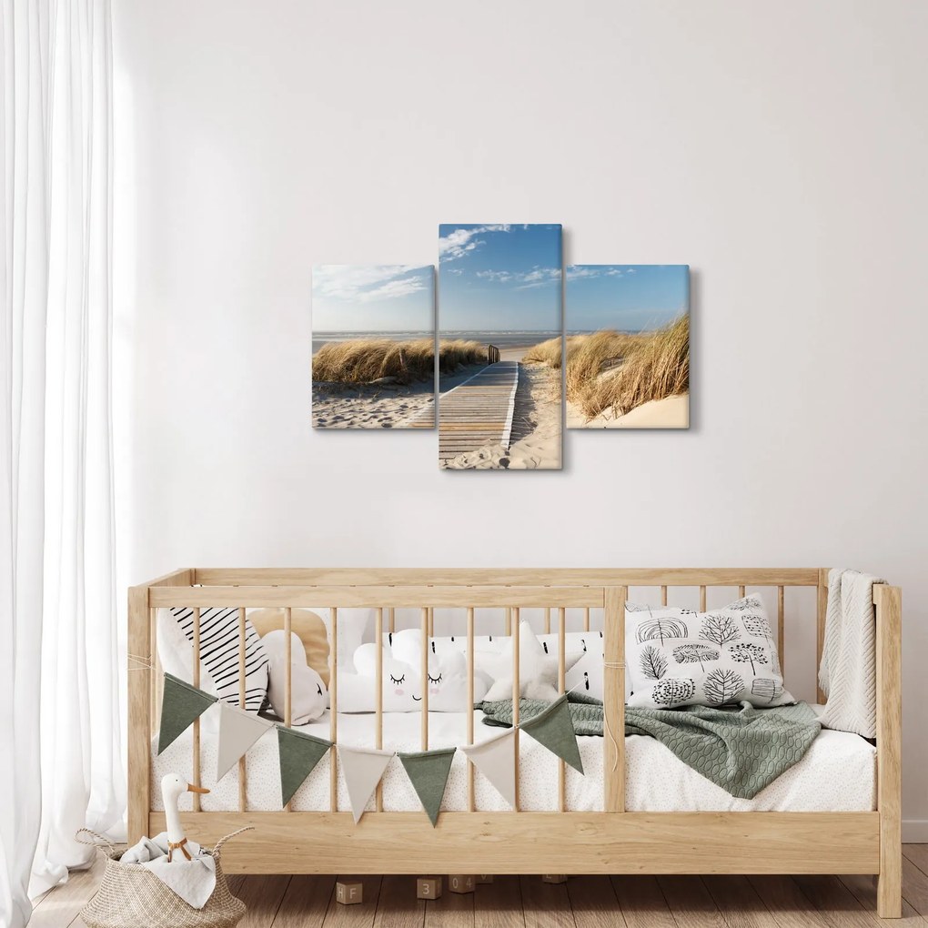 Kép - Homokos strand Langeoog szigetén, Németországban (90x60 cm)