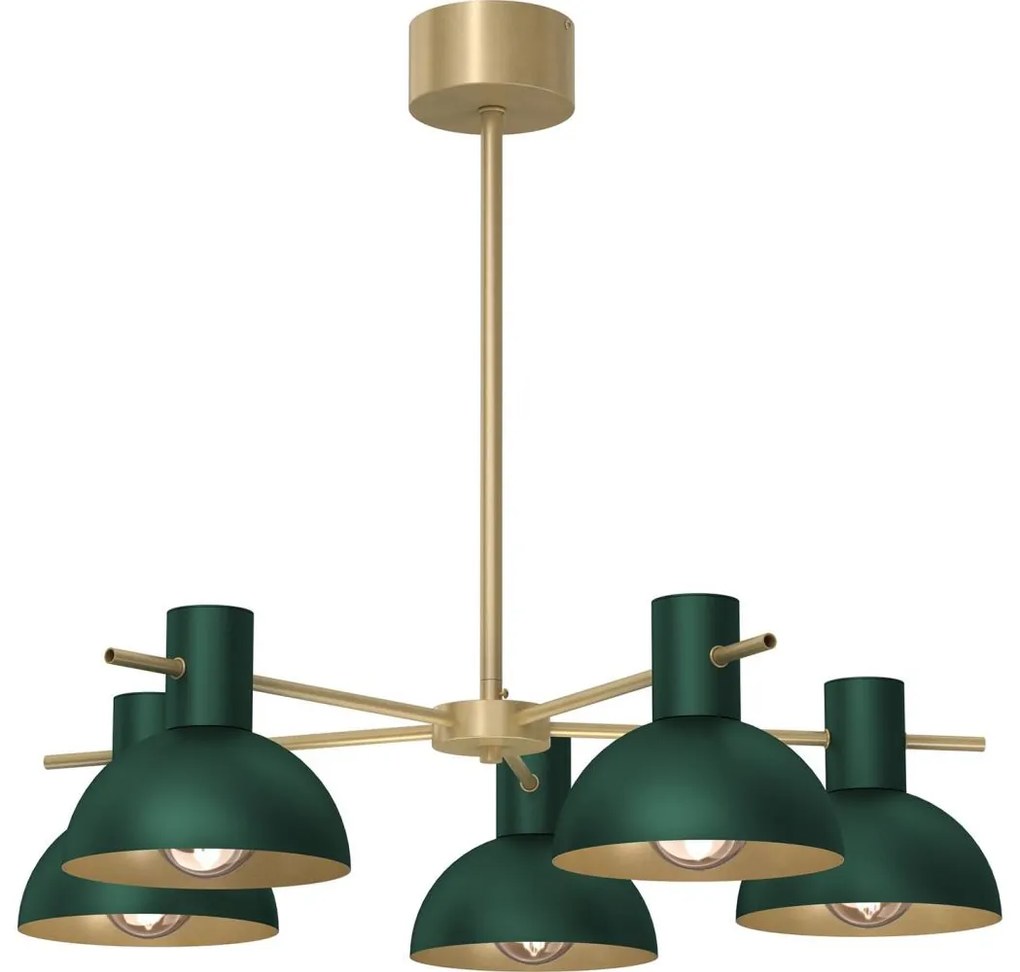 Csillár rúdon  ESTATE MINI 5xE27/15W/230V zöld