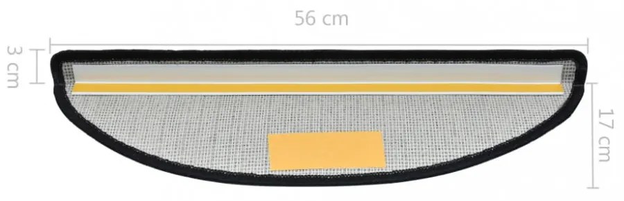 10 db antracitszürke lépcsőszőnyeg 56x17x3 cm