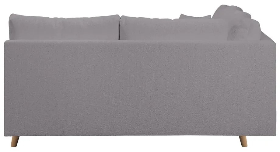 Sötétszürke buklé sarokkanapé (jobb oldali) Ariella – Ropez