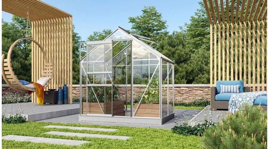 üvegház VITAVIA VENUS 2500 tiszta üveg 3 mm ezüst színű LG1025