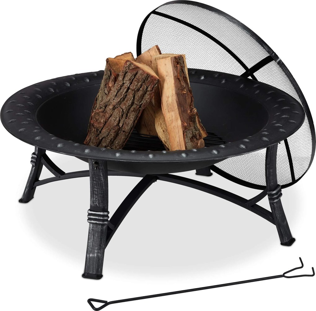 Fém hordozható tűzrakóhely FIREBOWL ∅ 90 cm, fekete
