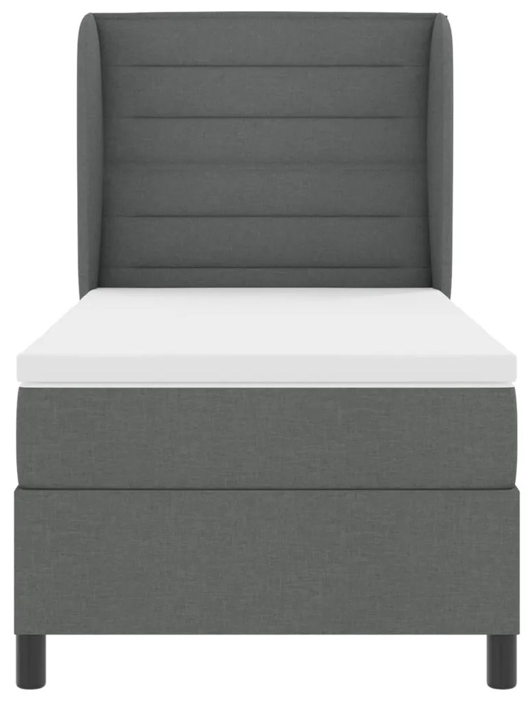 Boxspring Ágy Matrac Kárpitozott Szürke színben, 90x190 cm