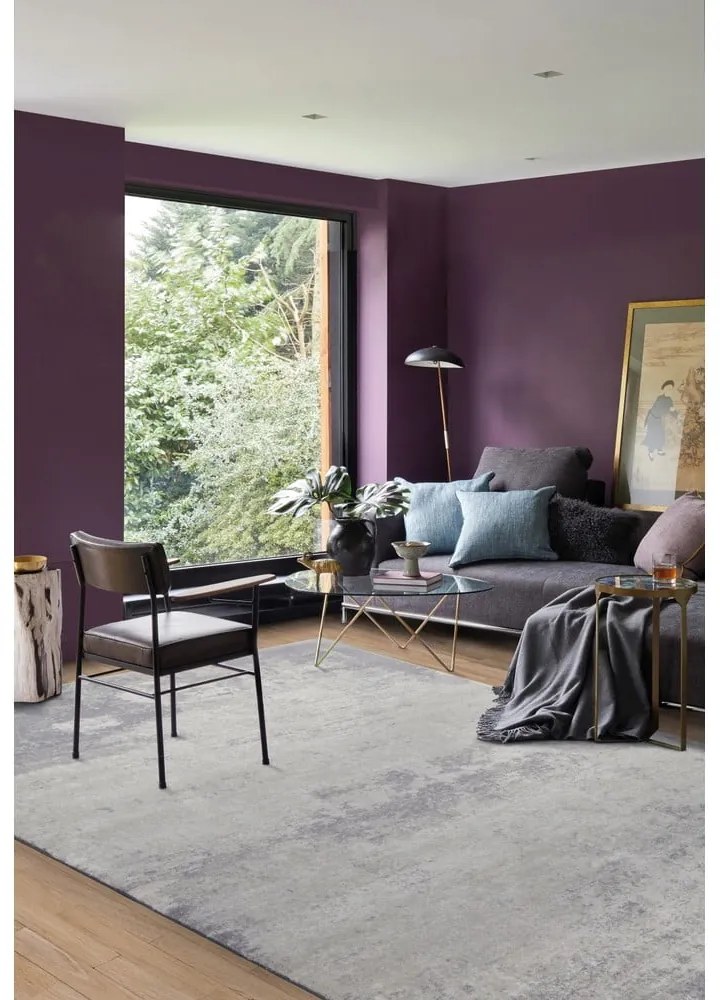 Szürke-krémszínű gyapjú szőnyeg 160x240 cm Bran – Agnella