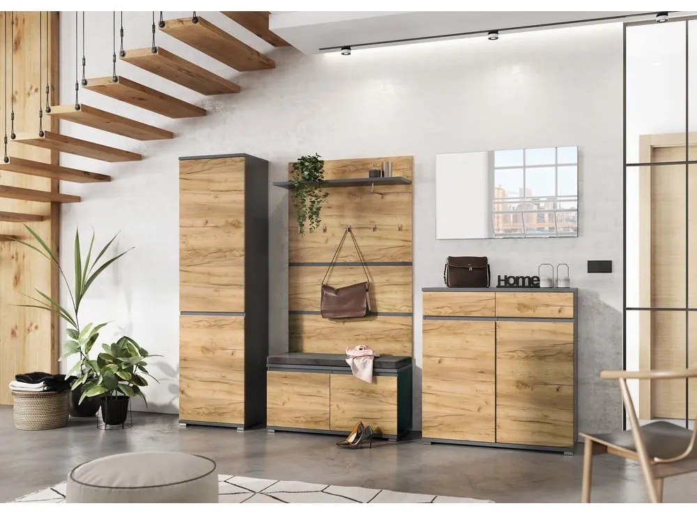 Ülőkés cipőtartó tölgyfa dekorral Lissabon - Germania