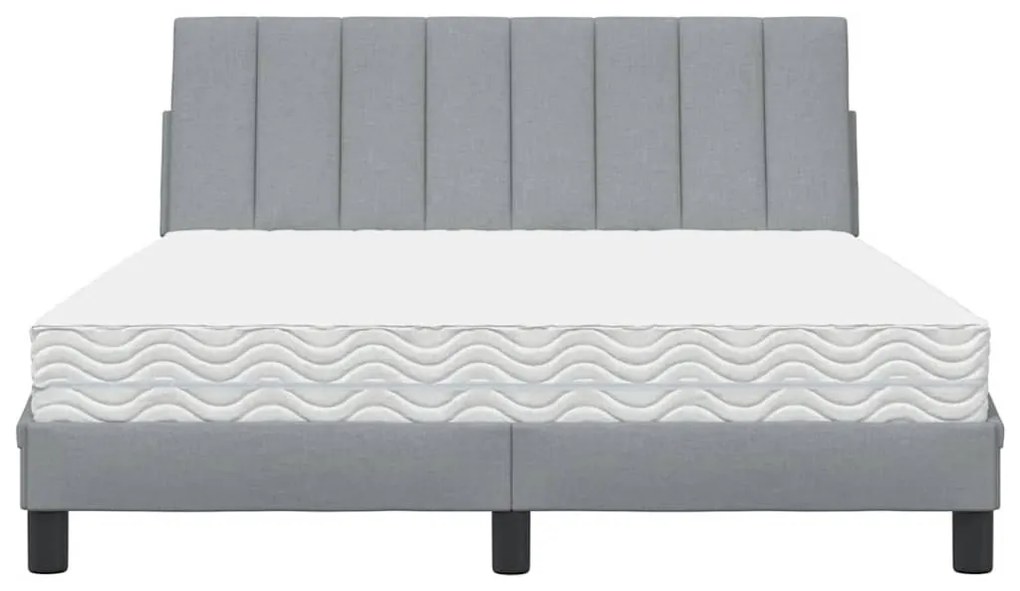 ágy matraccal Hanko Világosszürke 140x200 cm szövet