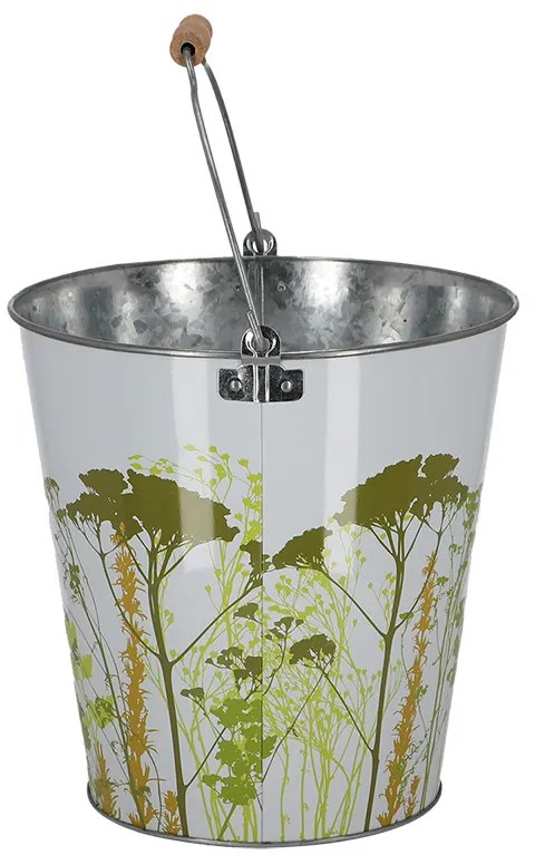 Mezei virág mintás cink vödör, 10,75 literes