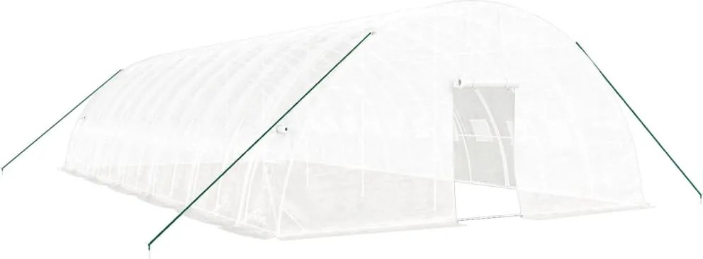 vidaXL fehér acélvázas melegház 72 m² 12x6x2,85 m