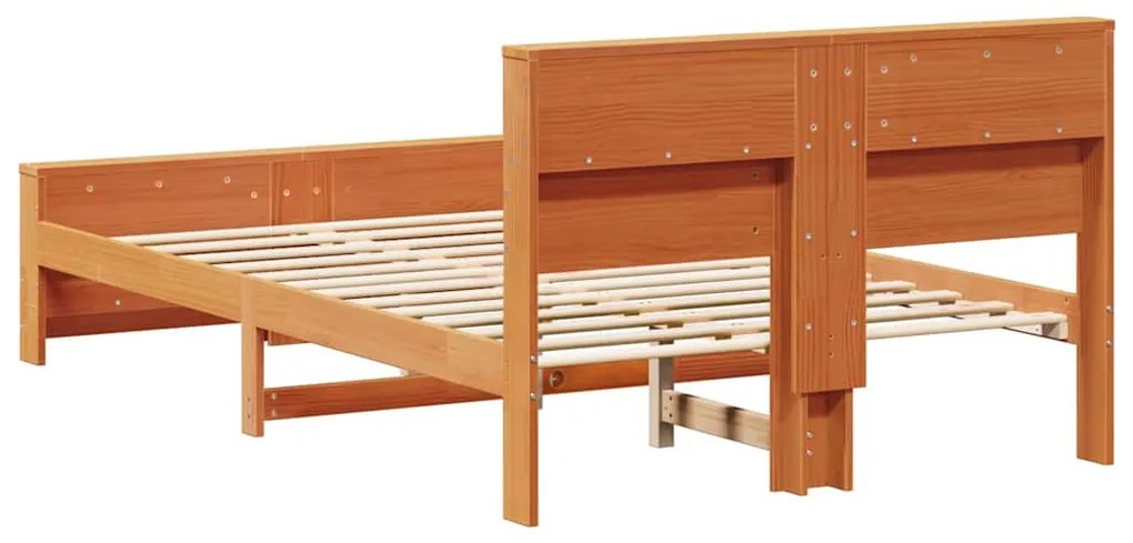 vidaXL Ágykeret fejtámlával Faggyú barna 140 x 190 cm Faanyag