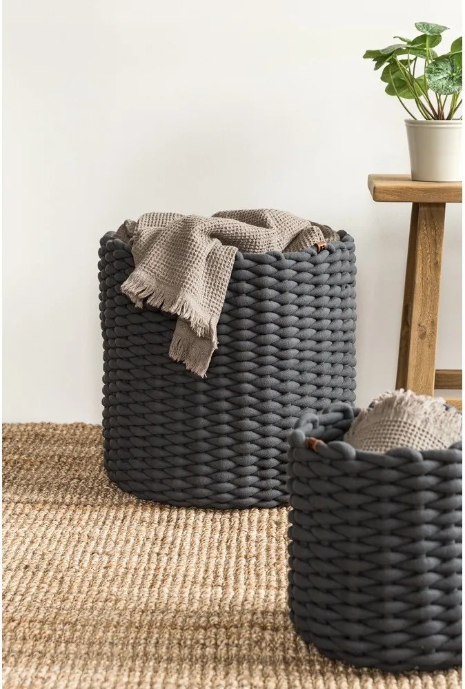 Textil tárolókosár ø 40x40 cm Peach Skin Round XL – Bigso