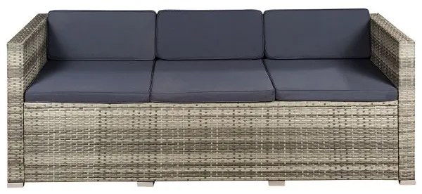 Juskys Punta Cana M kerti rattan szett - szürke/antracit párnák