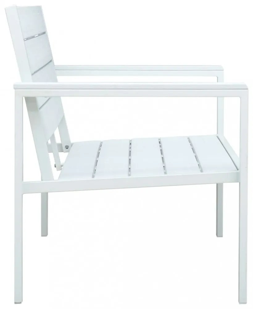fehér fautánzatú HDPE kerti pad 120 cm