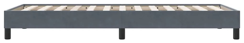sötétszürke bársony ágykeret matrac nélkül 80x210 cm