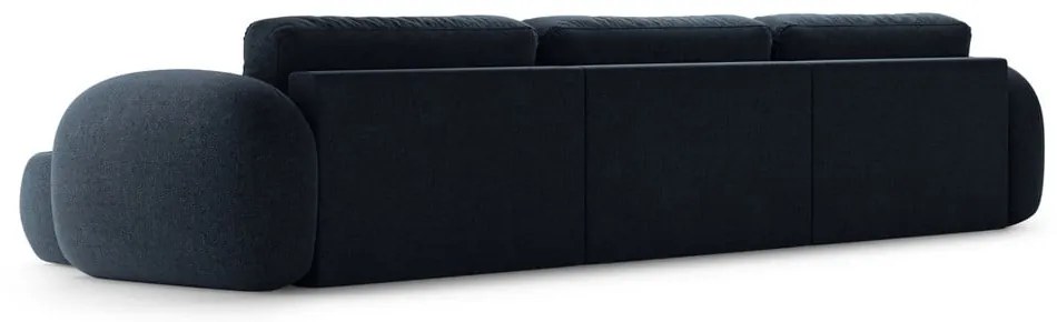 Sötétkék zsenília kinyitható-tárolóhelyes (U alakú) sarokkanapé Tonale – Cosmopolitan Design