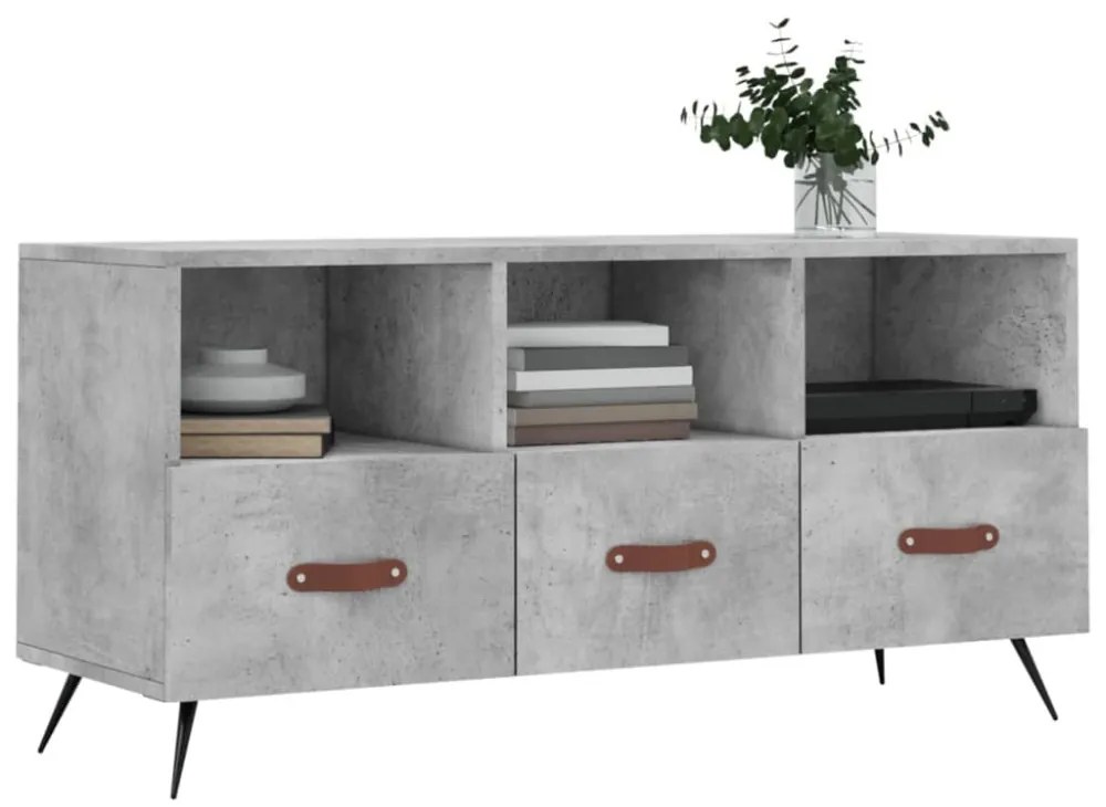betonszürke szerelt fa TV-szekrény 102 x 36 x 50 cm