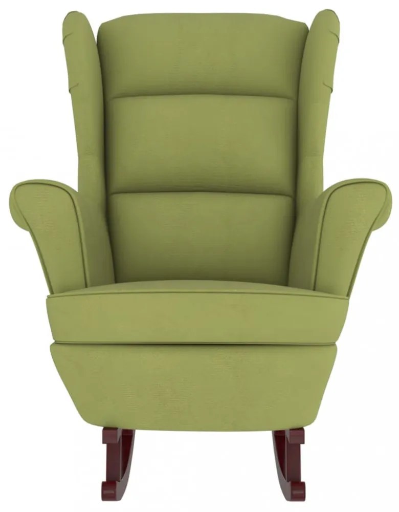 hintaszék, világoszöld bársony és tömörfa háttámlával