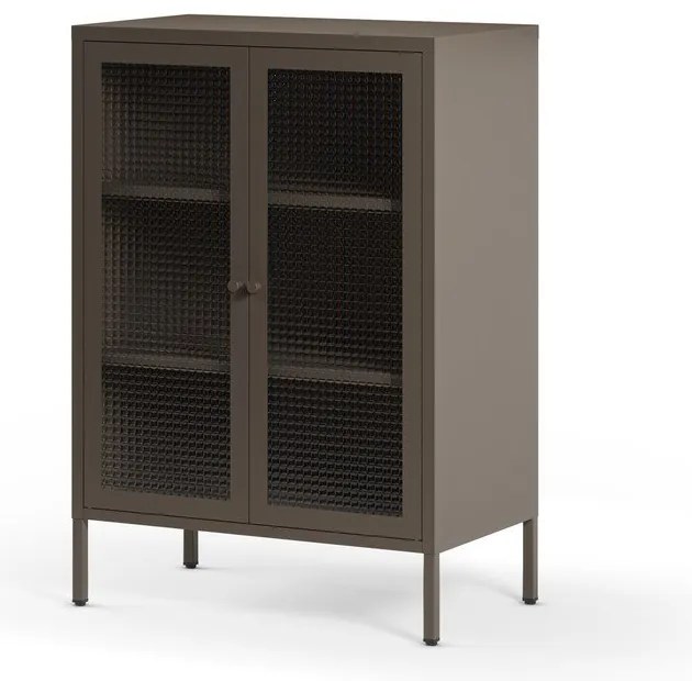 Szürke fém tálalószekrény 70x100x40 cm Layna – Marckeric