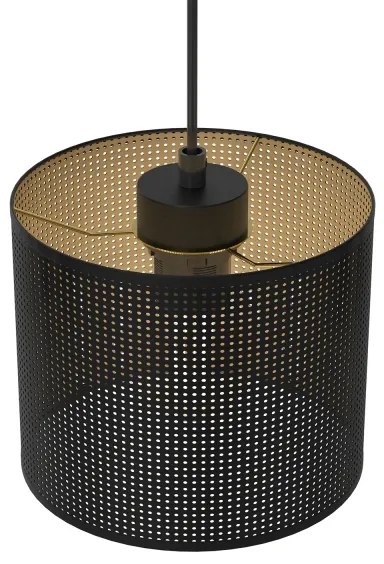 Csillár zsinóron LOFT SHADE 3xE27/60W/230V fekete/arany