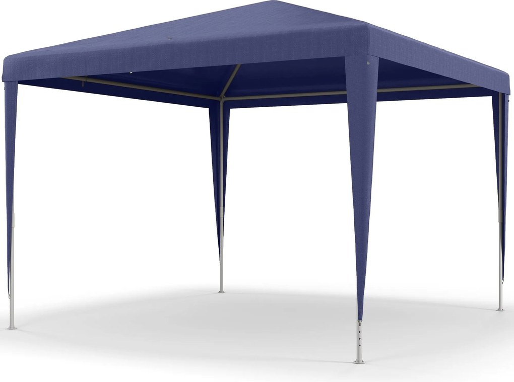 Outsunny Összecsukható 3x3m Kerti Sátor Pavilon 4 Leeresztő Nyílással és UV Ellenálló Acél Váz Teraszhoz, Patiohoz, Kültéri Kempingezéshez - Kék | Aos