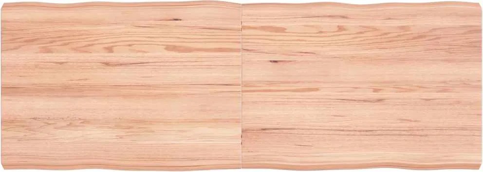 vidaXL világosbarna kezelt tömör asztallap 140x50x(2-6) cm