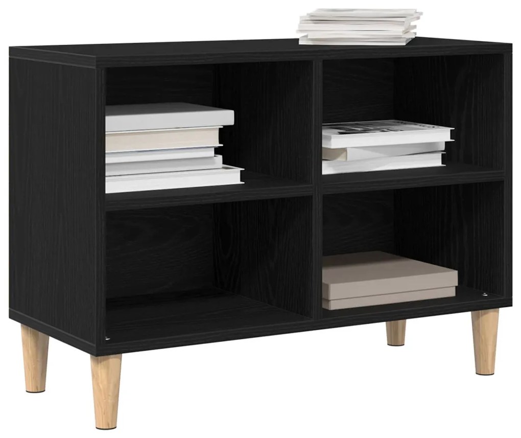 Fekete tölgy TV szekrény - 69.5x30x50 cm, Mérnöki fából készült