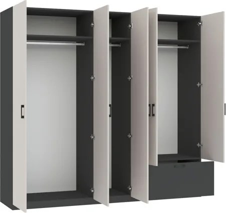 ALTA WARDROBE 5D1S ANTHRACITE+CASHMERE