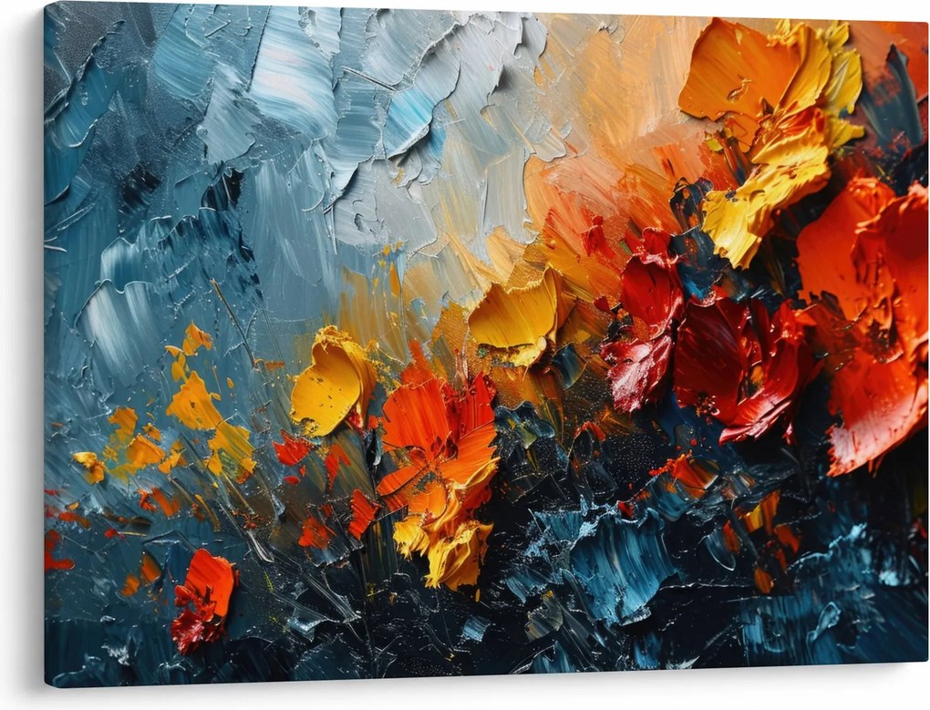 Kép - Virágok absztrakt festménye III. (70x50 cm)