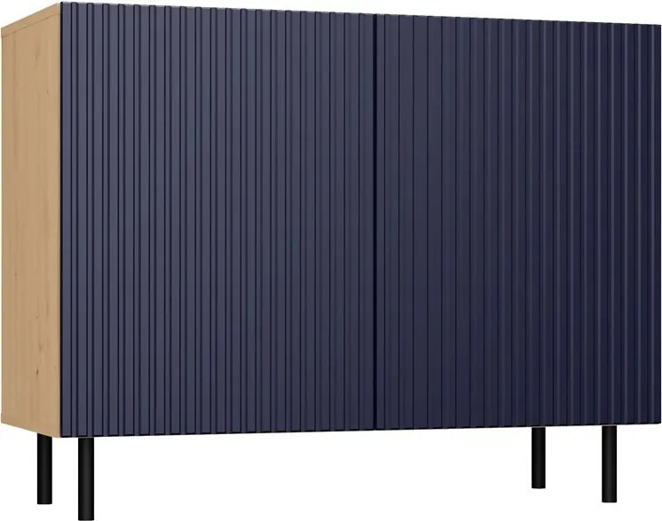 MIX Kama 2 komód (egyenes mintázat), tölgy-kék