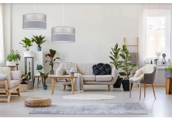 Csillár zsinóron LIMA 1xE27/60W/230V szürke