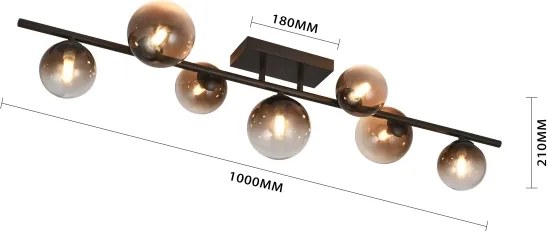 Brilagi - LED felületre szerelt csillár MILLA 7xG9/3W/230V barna/füstbarna