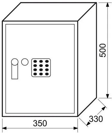Manutan Bútorszéf elektronikus zárral, számbillentyűzettel és nyitókarral, 500 x 350 x 330 mm%