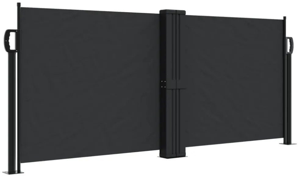 fekete behúzható oldalsó napellenző 100 x 600 cm