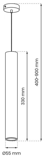 Csillár zsinóron HUDSON 1xGU10/8W/230V fekete