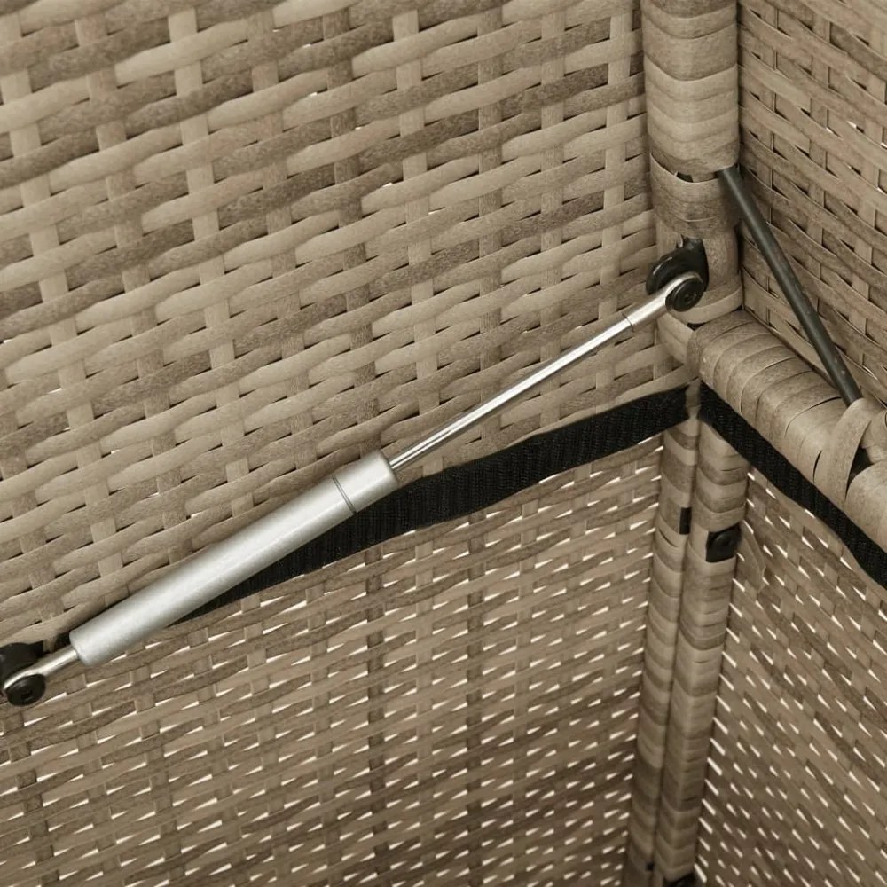 bézs polyrattan kerti pad párnákkal