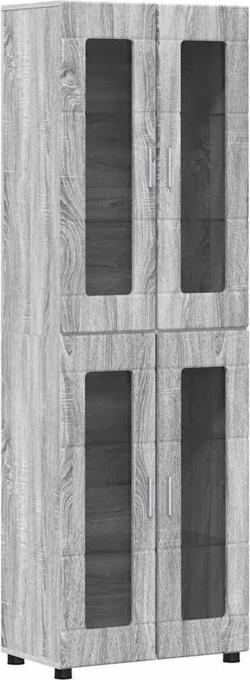 vidaXL Magasfiú ajtóval FLORIN Szürke Sonoma 60 x 35 x 182 cm Faanyag